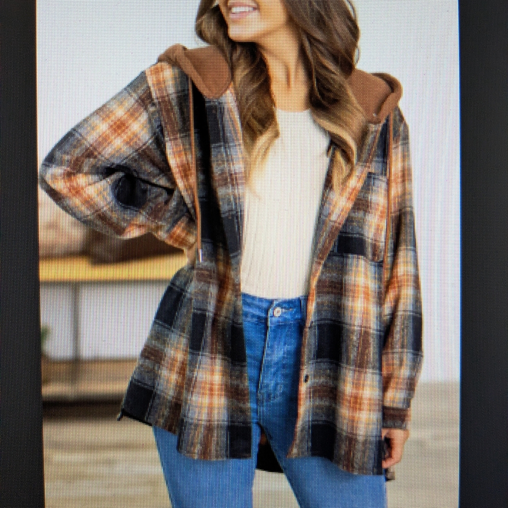 Bibi Multicolor Plaid Utility Shacket - image 1